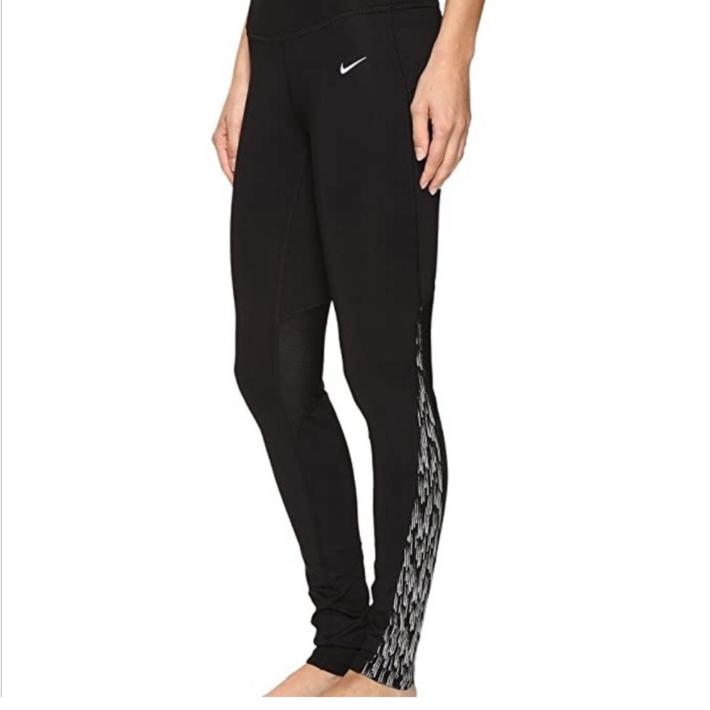 Nike Racer Flash Tights leggings M dark navy w/Luminescence detail perfect